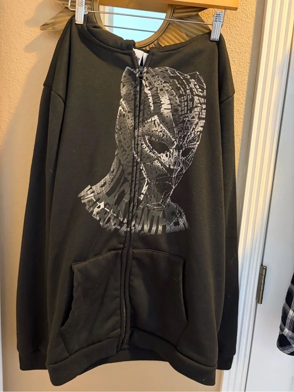Men’s Marvel Black Panther Zip Up Hooded Sweatshirt XL
